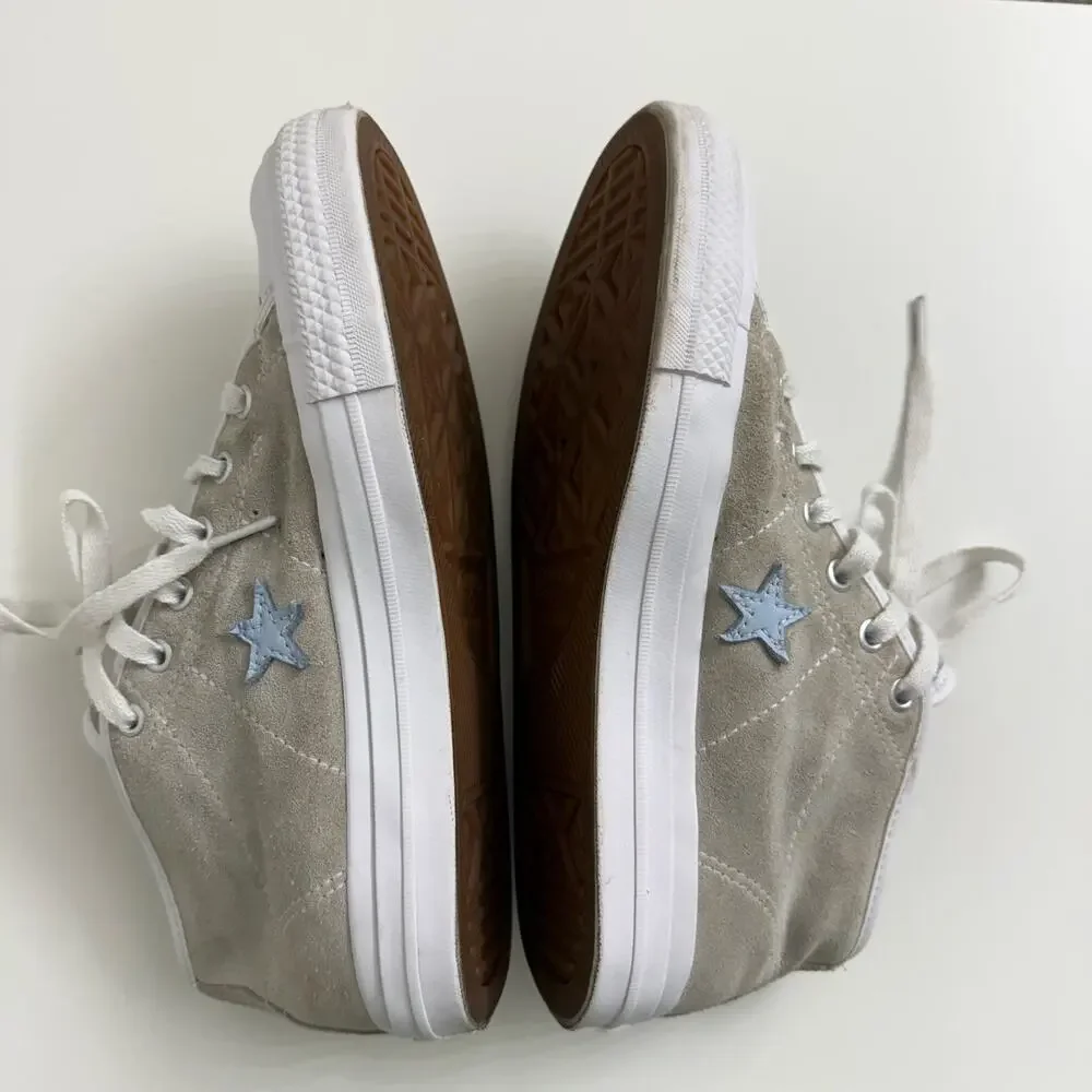 Converse x Alexis Sablone One Star Pro Mid Sneakers Gray Suede Sz 7.5